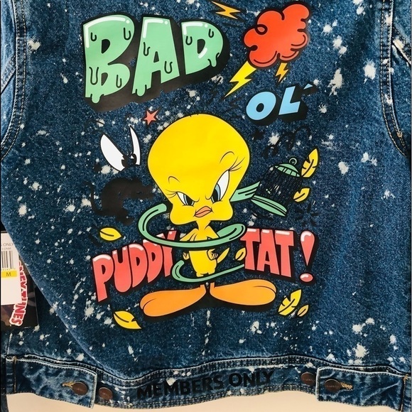 Members Only Looney Tunes Jean Jacket NWT - Picture 9 of 16
